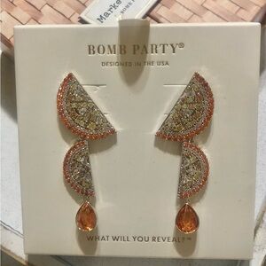 Bomb Party Market Fresh Earring “Under The Orange Tree” Rhodium Plating. RBP6406